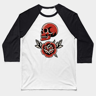 Flower skull traditional Baseball T-Shirt